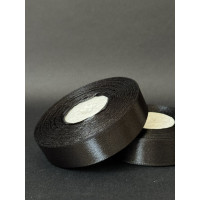 Лента атлас 2 см чорний (39) 30 м