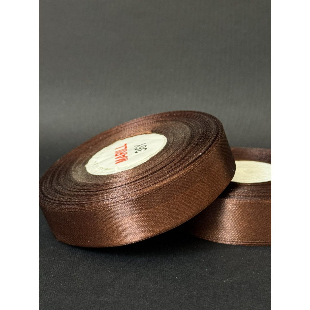 Лента атлас 2 см коричнева (31) 30 м