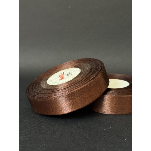 Лента атлас 2 см шоколадний (32) 30 м
