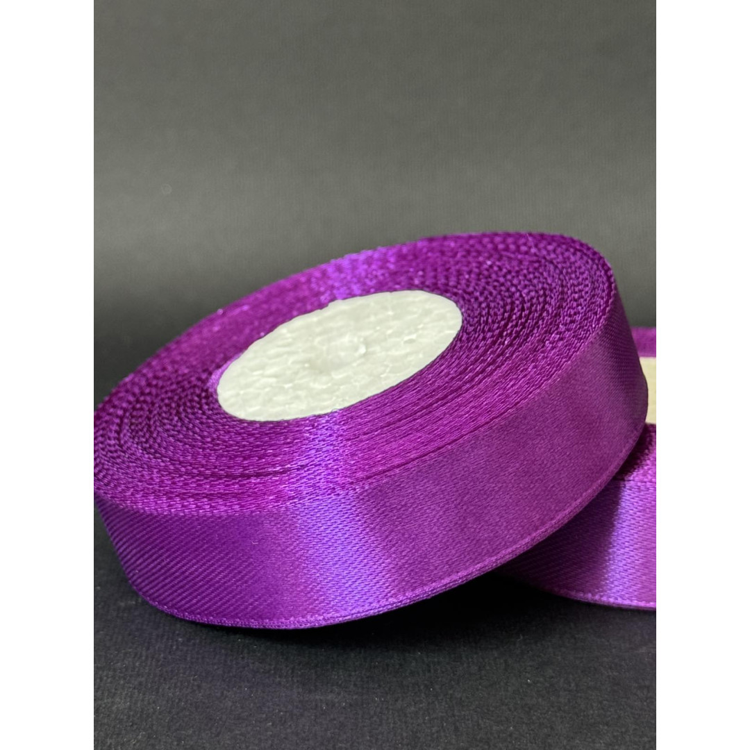 Лента атлас 2 см темно-фіолетовий (182) 30 м