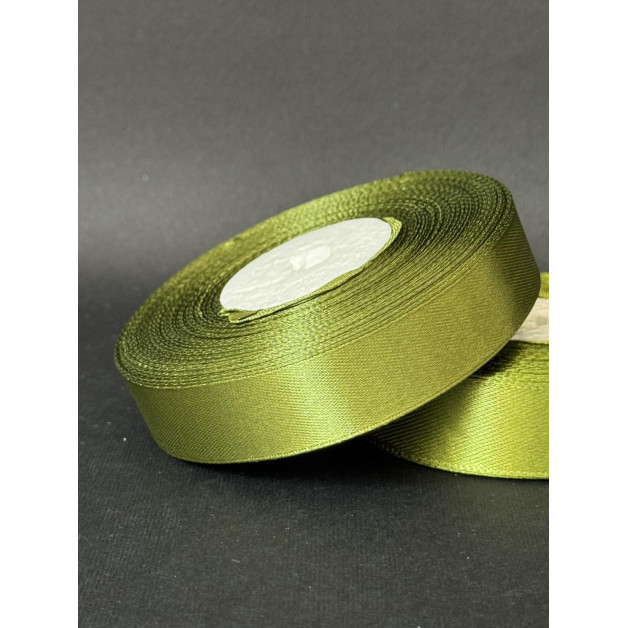 Лента атлас 2 см темно-оливковий (108) 30 м