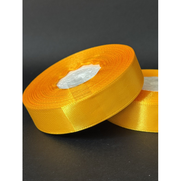 Лента атлас 2 см темно-жовтий (112) 30 м