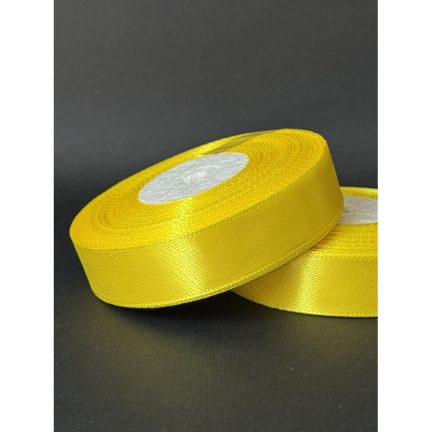 Лента атлас 2 см жовта (15) 30 м