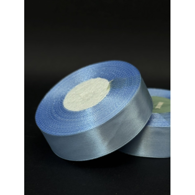 Лента атлас 2,5 см блакитний (20) 32 м