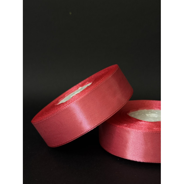 Лента атлас 2,5 см кораловий (65) 32 м