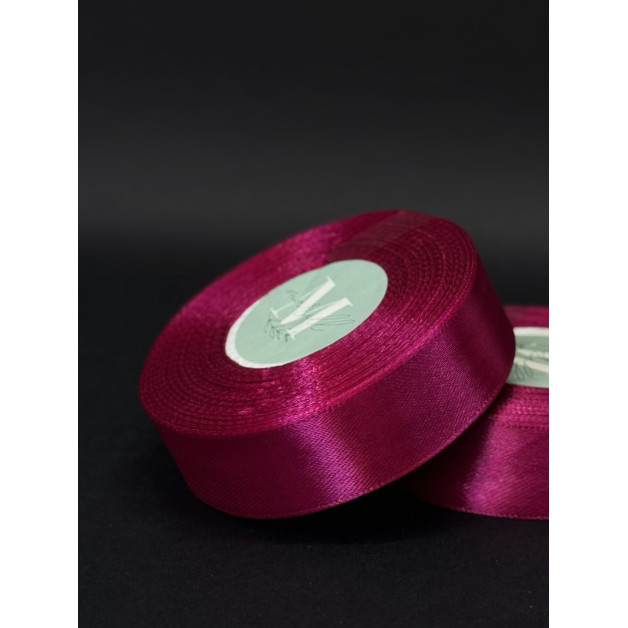 Лента атлас 2,5 см малиновий (28) 32 м