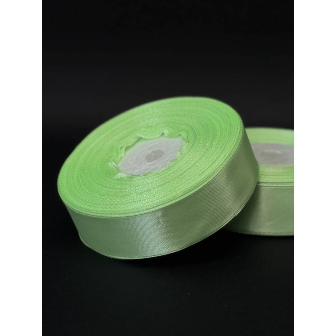 Лента атлас 2,5 см м"ятний (128) 32 м