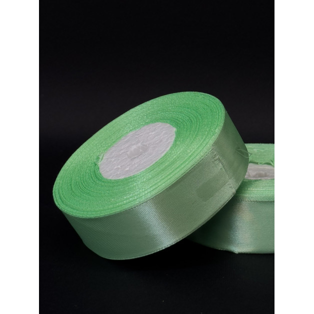 Лента атлас 2,5 см м"ятний (141) 32 м