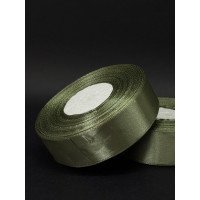 Лента атлас 2,5 см оливковий (125) 32 м