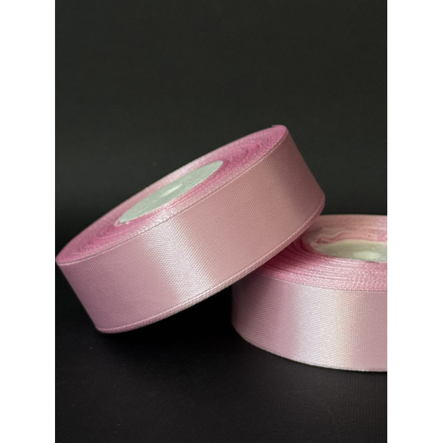 Лента атлас 2,5 см рожевий (149) 32 м