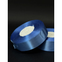 Лента атлас 2,5 см синій (36) 32 м