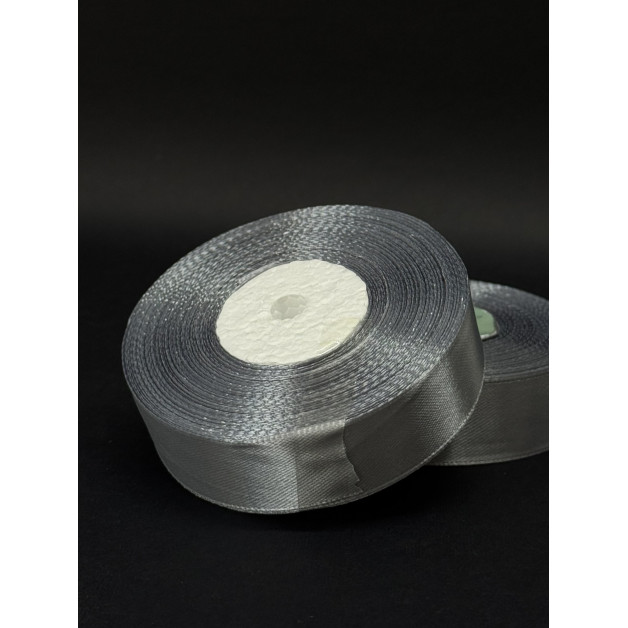 Лента атлас 2,5 см сірий (59) 32 м