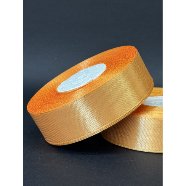 Лента атлас 2,5 см світло-золотий (157) 32 м
