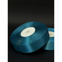 Лента атлас 2,5 см темно-бірюзовий (47) 32 м