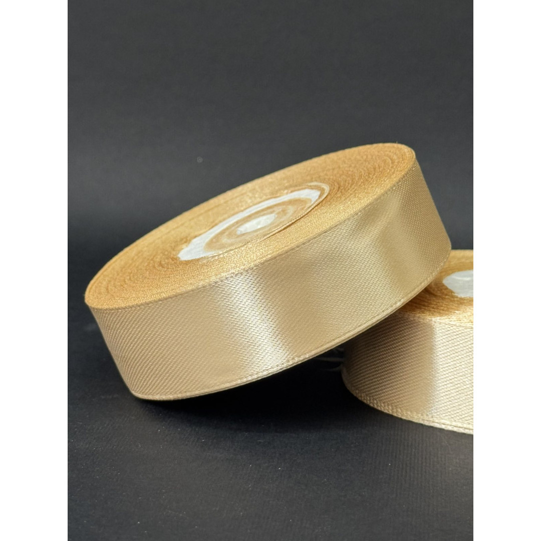 Лента атлас 2,5 см золото (71) 32 м