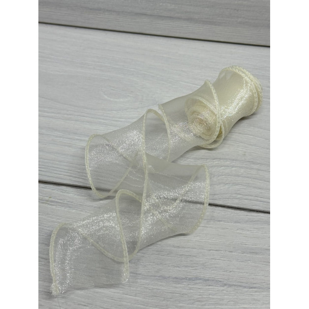 Лента бантова бежева 4 см 2 м