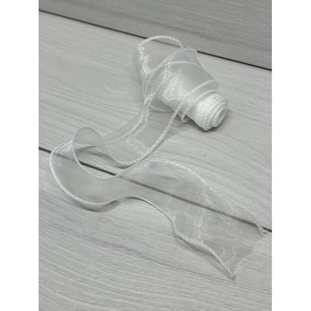 Лента бантова біла 4 см 2 м