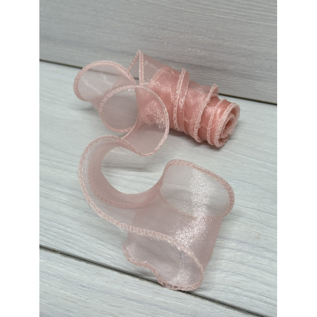 Лента бантова рожева 4 см 2 м