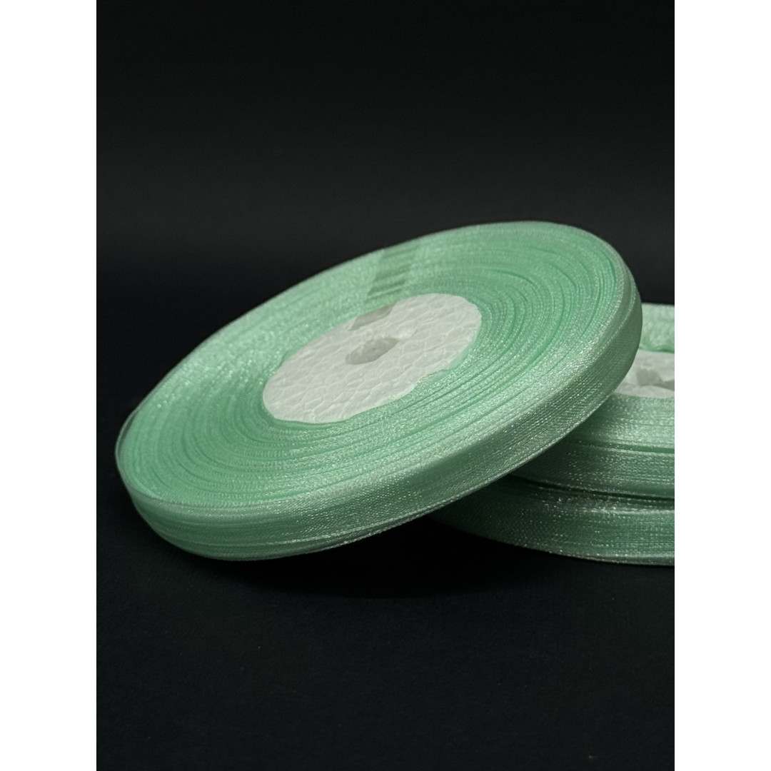 Лента органз. 0,6 см м"ятна 45 м