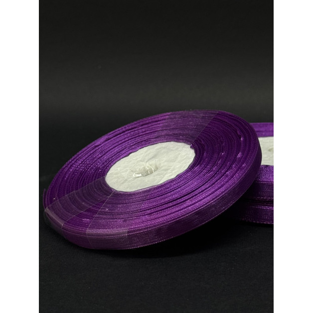 Лента органз. 0,6 см темно-фіолетова 45 м