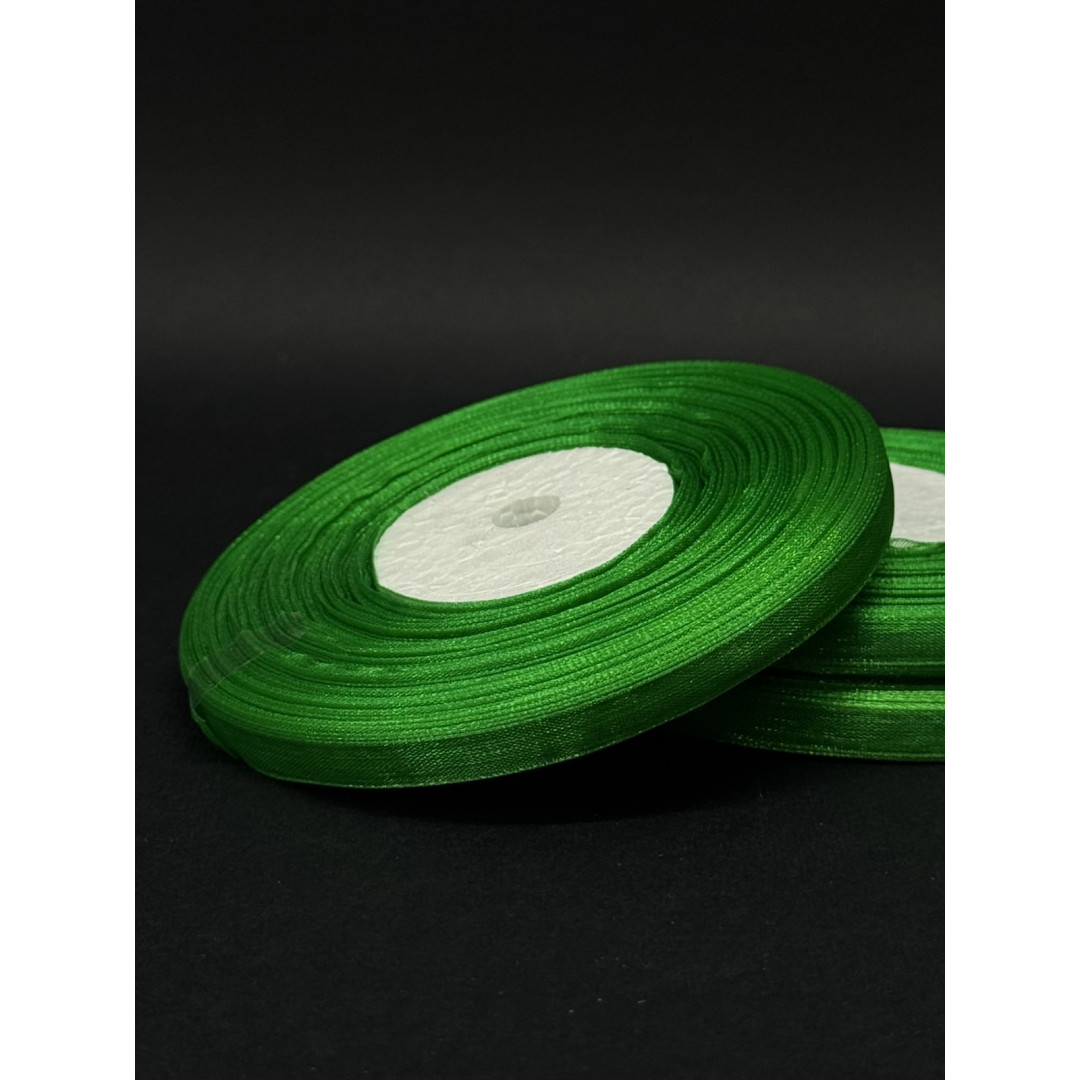 Лента органз. 0,6 см зелена 45 м