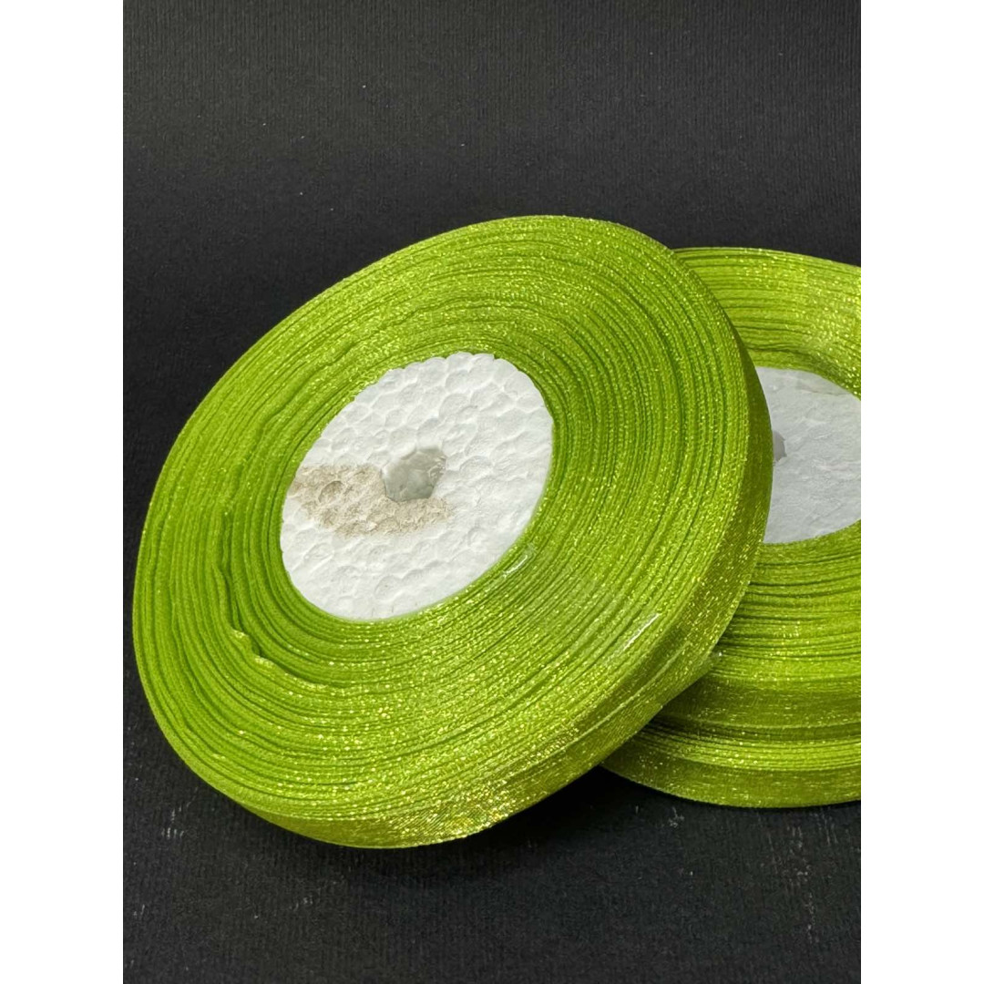 Лента органз. 0,9 см оливкова 45 м