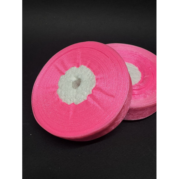 Лента органз. 2 см насич. яскр. рожевий 45 м