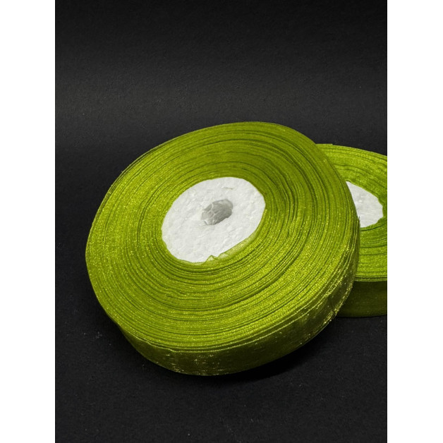Лента органз. 2 см оливковий 45 м