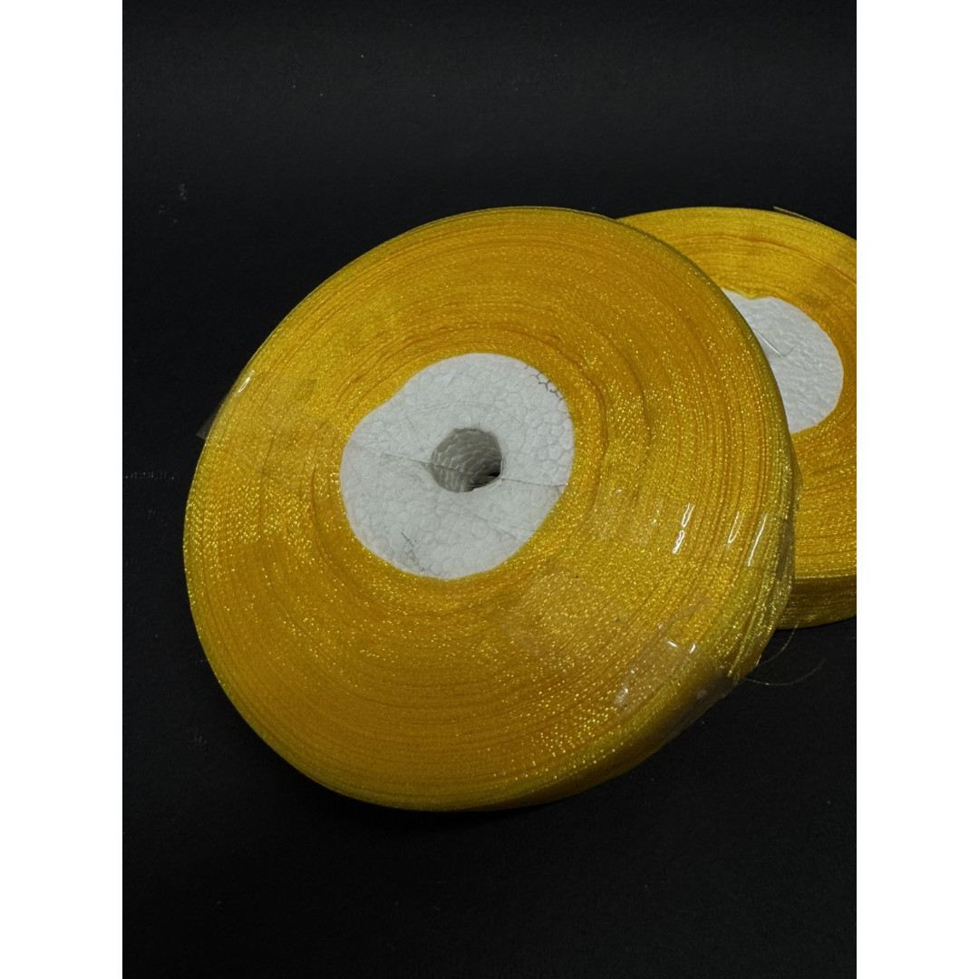 Лента органз. 2 см темно-жовта 45 м