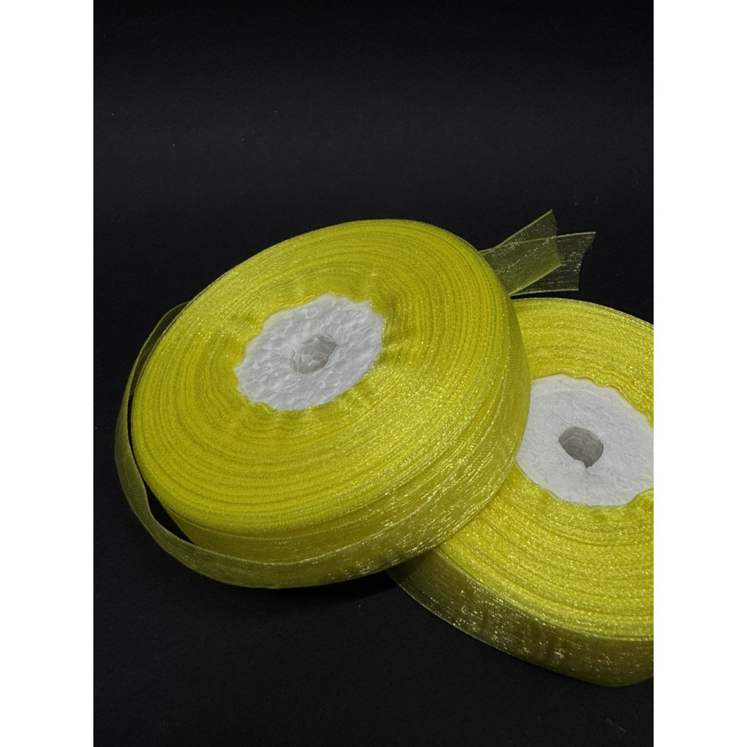 Лента органз. 2 см жовта 45 м