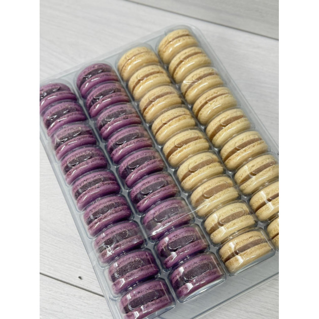 Макаронс кришечки мікс( фіолетові-білі) 36 шт