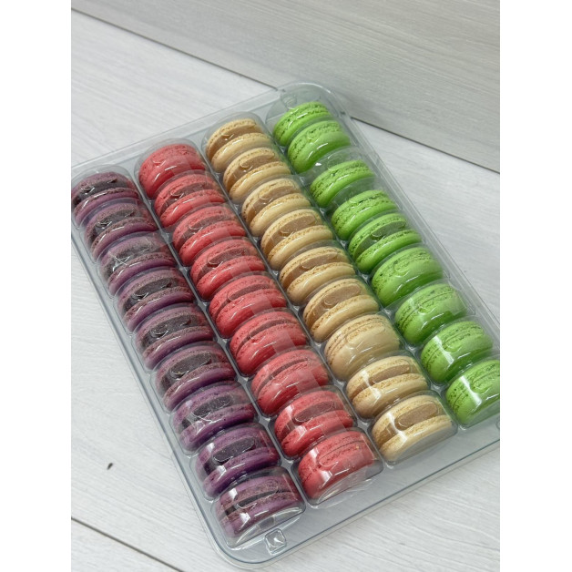 Макаронс кришечки мікс( рож.-фіол.-зел. біл.) 36 шт