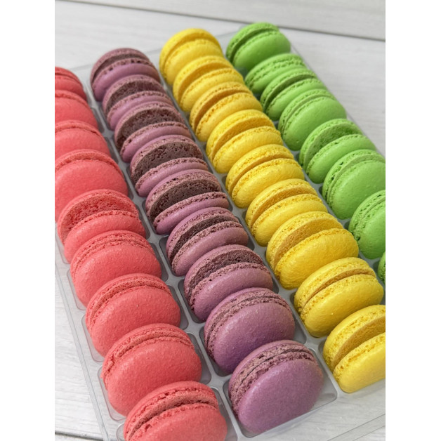 Макаронс кришечки мікс( рож.-фіол.-зел.-жовт) 36 шт