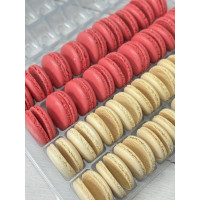 Макаронс кришечки мікс(  рожеві-білі) 36 шт