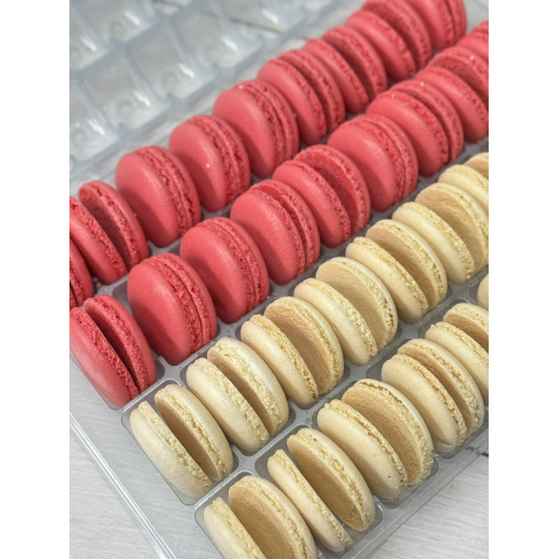 Макаронс кришечки мікс(  рожеві-білі) 36 шт