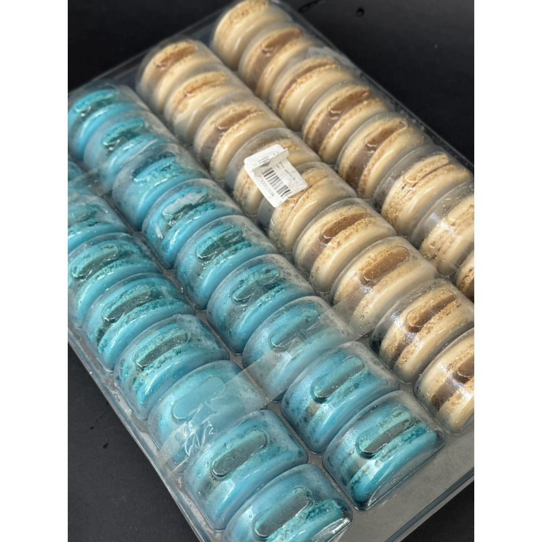 Макаронс кришечки мікс(блакитні-білі) 36 шт