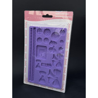 Молд планшет бантики, гудзики, замочок