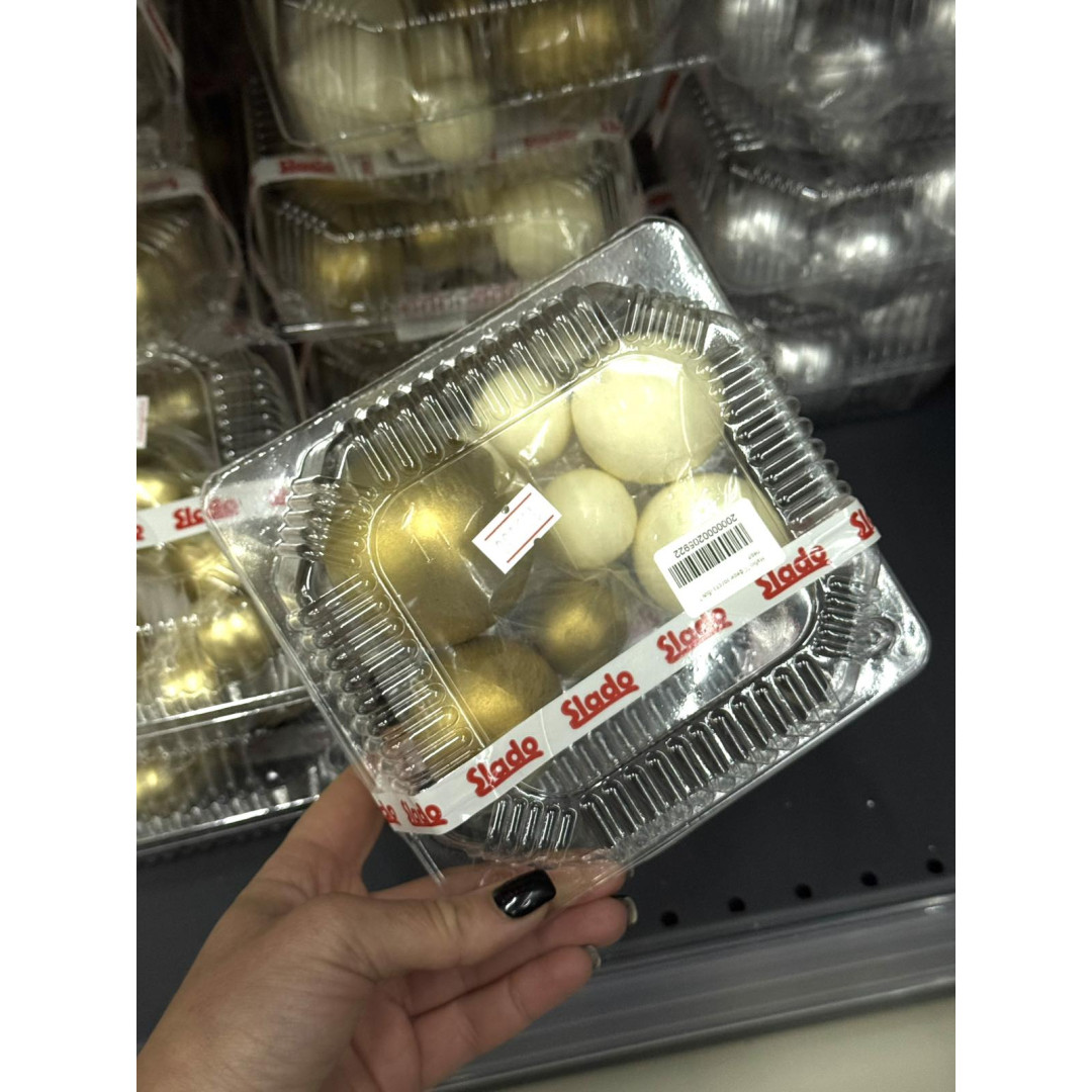 Набір "Сфери золото -білі " перл.