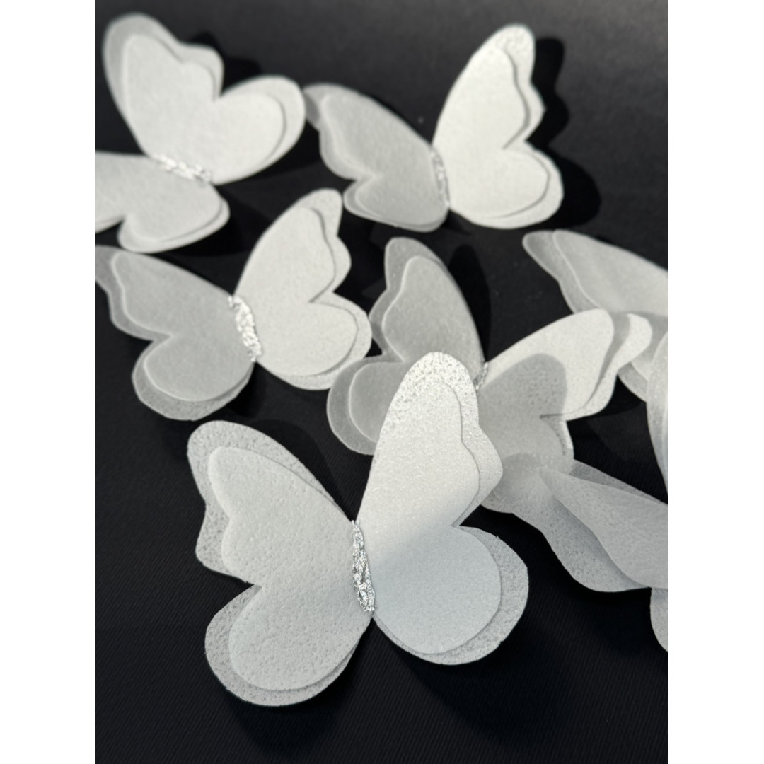 Набір "Вафельні метелики подвійні" 7 шт( Уточняйте золото /срібло ) 