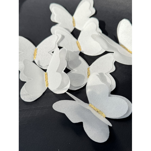 Набір "Вафельні метелики подвійні" 7 шт( Уточняйте золото /срібло ) 