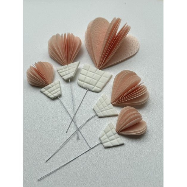 Набір "Вафельні повітряні кулі" 5 шт персик