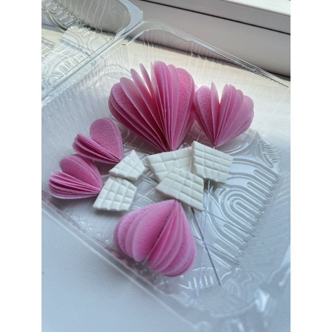 Набір "Вафельні повітряні кулі" 5 шт рожеві