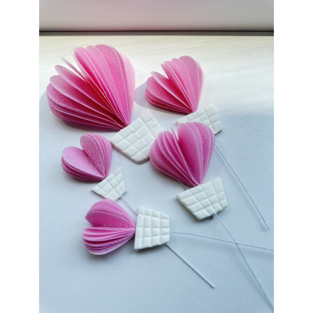 Набір "Вафельні повітряні кулі" 5 шт рожеві