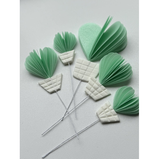 Набір "Вафельні повітряні кулі" 5 шт зелені