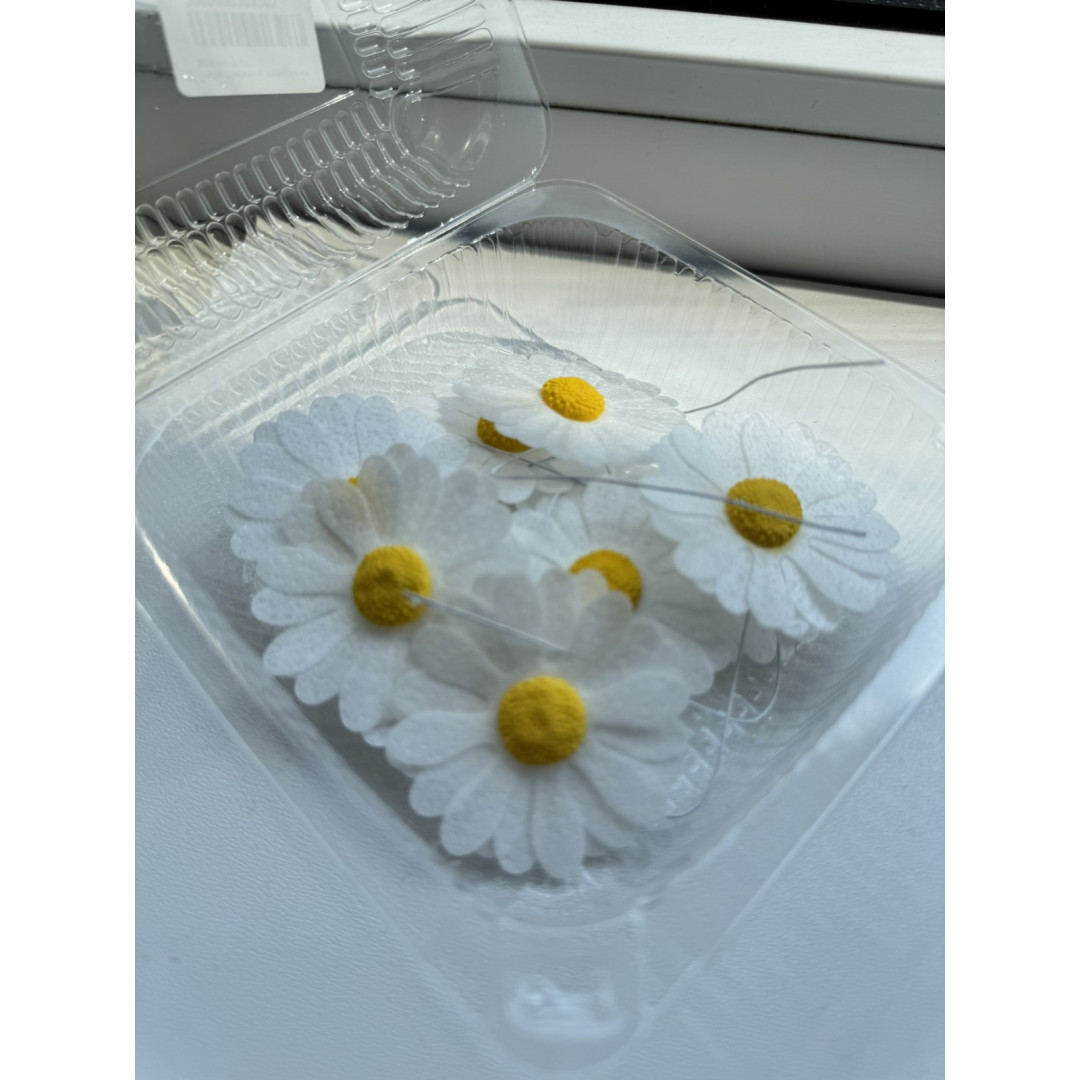 Набір "Вафельні ромашки на дротику 9 шт"