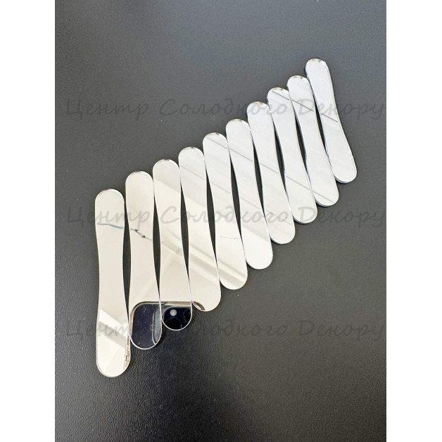 Палички для морозива весло 10 шт акрил срібло