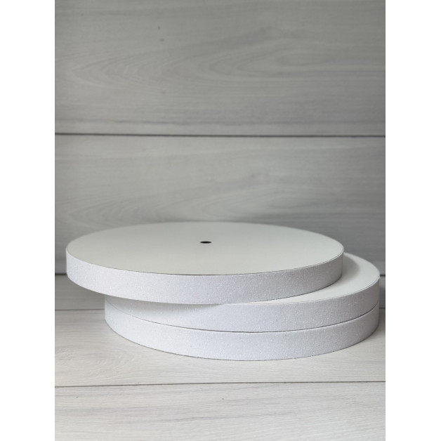 Підложка сендвіч глітер біла h2,5 d30см