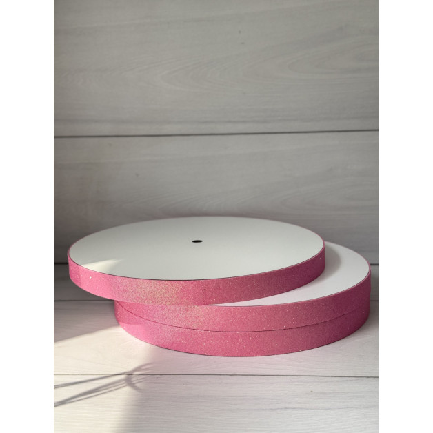 Підложка сендвіч глітер насичено-рожева h2,5 d30см