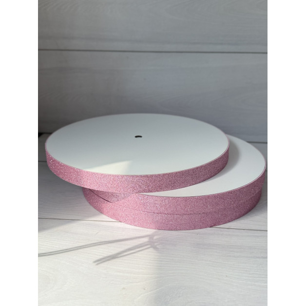 Підложка сендвіч глітер рожева h2,5 d30см