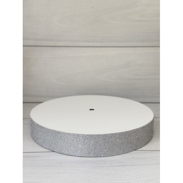 Підложка сендвіч глітер срібна h5 d30см